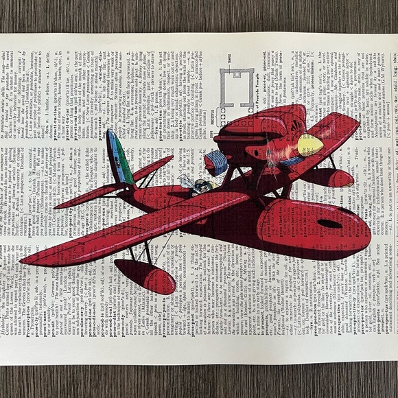 Porco Rosso (Movie) Themed Dictionary Prints - Set of 6 - Picture 3 of 7